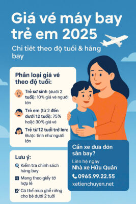 Giá vé máy bay trẻ em 2025 - Nhà Xe Hữu Quân