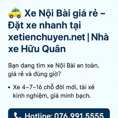 Xe Nội Bài Giá Rẻ Nhà Xe Hữu Quân