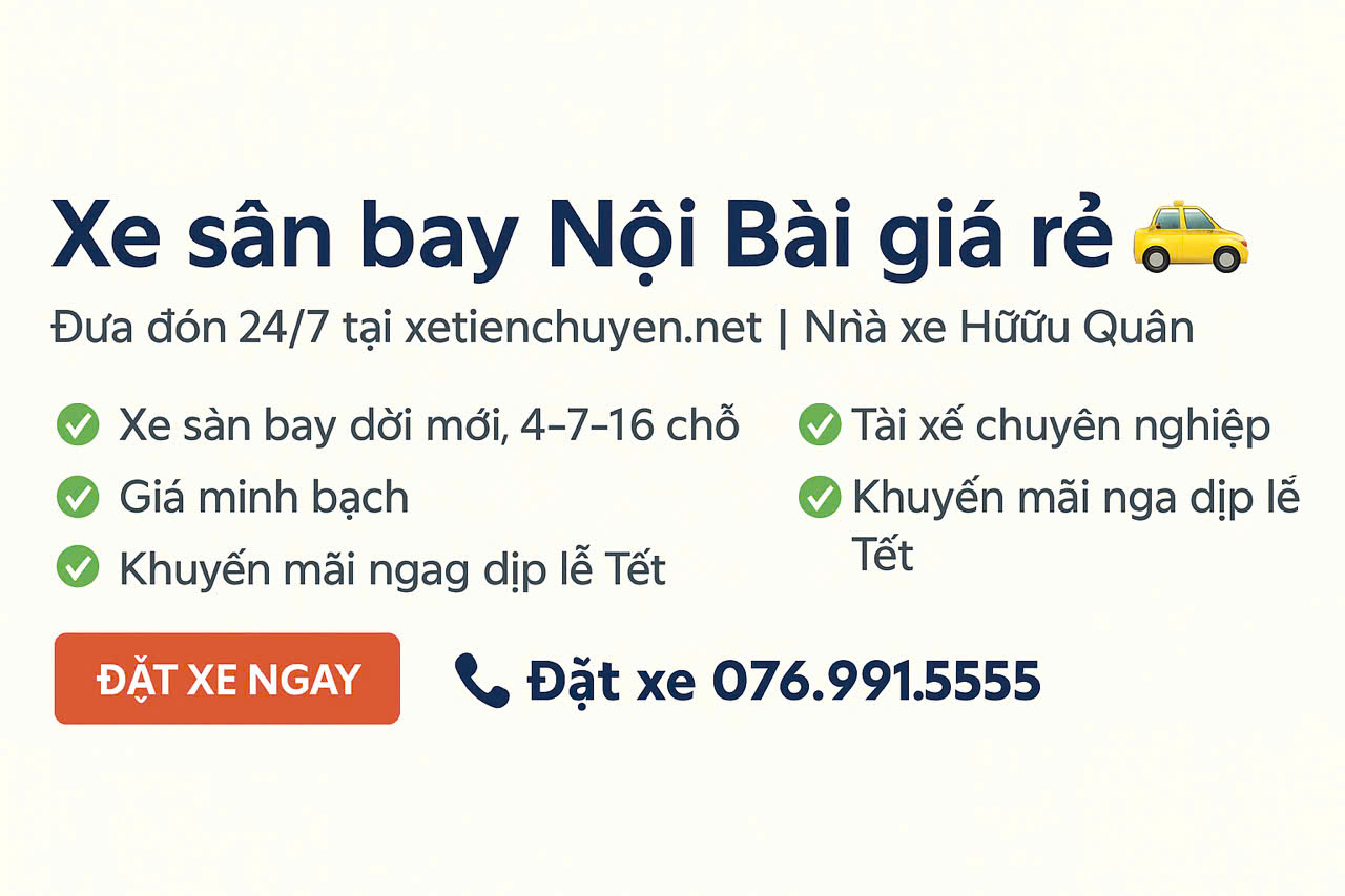 Xe Sân Bay Nội Bài Nhà Xe Hữu Quân
